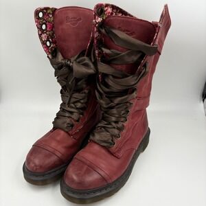 Dr. Martens Triumph 1914 Boots Floral Lined Ribbon Lace Up